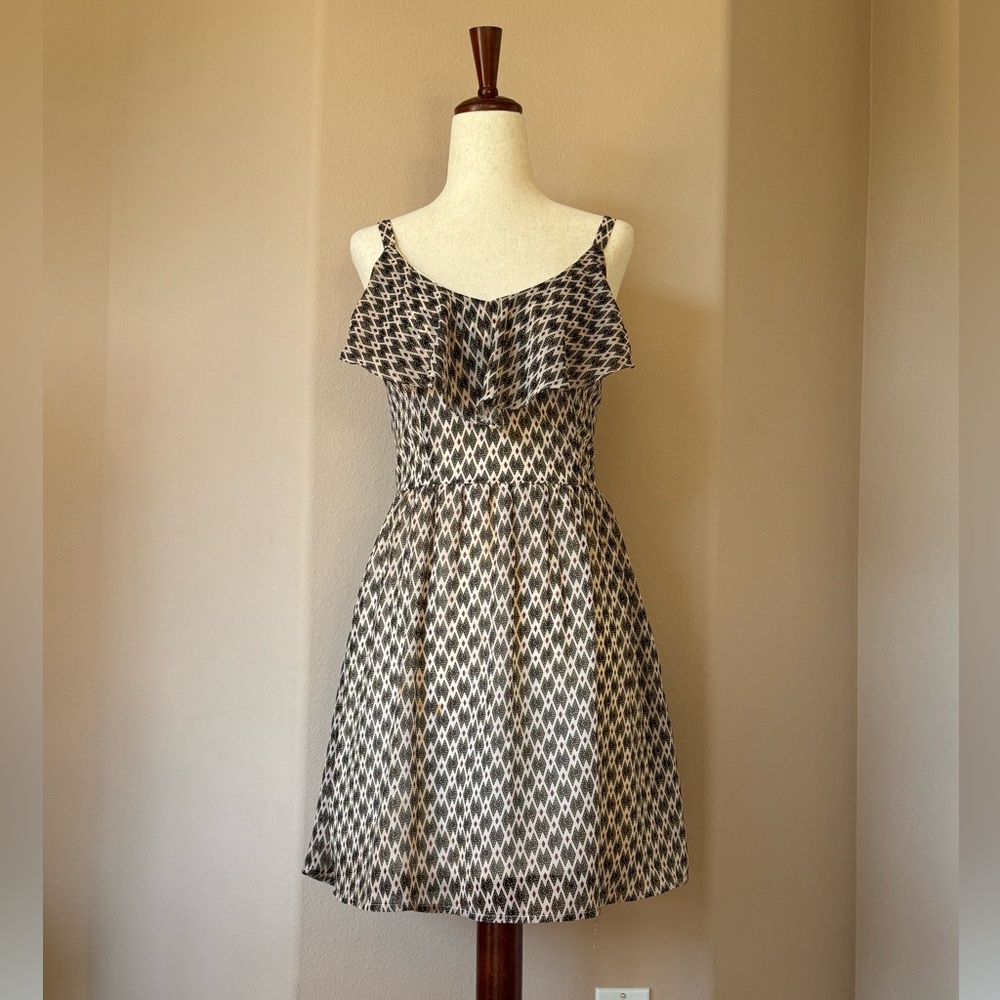 Bar III Black and White Geometric Mini Dress